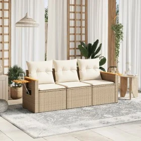 Garden sofa set with beige cushions 3 pieces PE rattan by , Garden sets - Ref: Foro24-3226597, Price: 267,76 €, Discount: %
