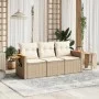 Garden sofa set with beige cushions 3 pieces PE rattan by , Garden sets - Ref: Foro24-3226597, Price: 267,76 €, Discount: %