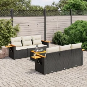 7-piece garden dining set and black synthetic rattan cushions by , Garden sets - Ref: Foro24-3226630, Price: 453,73 €, Discou...