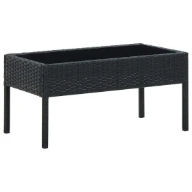 Black synthetic rattan garden table 75x40x37 cm by vidaXL, Garden tables - Ref: Foro24-45904, Price: 77,45 €, Discount: %