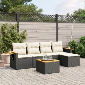 6-piece garden sofa set and black synthetic rattan cushions by , Garden sets - Ref: Foro24-3226763, Price: 343,62 €, Discount: %