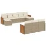 Gartensofa-Set mit beigen Kissen, 10-teilig, synthetisches Rattan von , Gartensets - Ref: Foro24-3228095, Preis: 653,05 €, Ra...