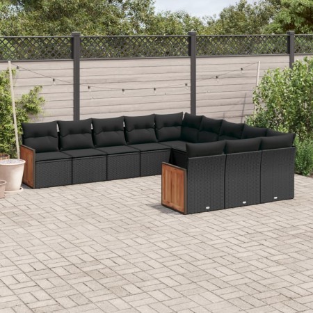 11-piece garden sofa set and black synthetic rattan cushions by , Garden sets - Ref: Foro24-3228106, Price: 690,86 €, Discoun...