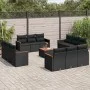 Garden sofa and cushion set 13 pieces black synthetic rattan by , Garden sets - Ref: Foro24-3258240, Price: 959,53 €, Discoun...