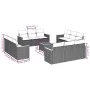 Garden sofa and cushion set 13 pieces black synthetic rattan by , Garden sets - Ref: Foro24-3258240, Price: 959,53 €, Discoun...