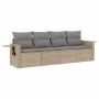 Gartensofa-Set mit Kissen, 4-teilig, beiges synthetisches Rattan von , Gartensets - Ref: Foro24-3252216, Preis: 281,86 €, Rab...