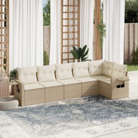 Garden sofa set with cushions 6 pieces beige synthetic rattan by , Garden sets - Ref: Foro24-3252525, Price: 475,42 €, Discou...