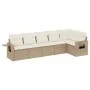 Gartensofa-Set mit Kissen, 6-teilig, beiges synthetisches Rattan von , Gartensets - Ref: Foro24-3252525, Preis: 519,88 €, Rab...