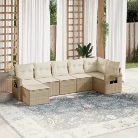 7-piece garden sofa set and beige synthetic rattan cushions by , Garden sets - Ref: Foro24-3252815, Price: 512,46 €, Discount: %