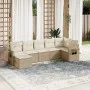 7-teiliges Gartensofa-Set und beigefarbene synthetische Rattankissen von , Gartensets - Ref: Foro24-3252815, Preis: 512,46 €,...
