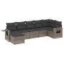 7-piece garden sofa set with gray PE rattan cushions by , Garden sets - Ref: Foro24-3252817, Price: 443,19 €, Discount: %