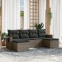 6-teiliges Gartenmöbel-Set und graue synthetische Rattankissen von , Gartensets - Ref: Foro24-3252857, Preis: 367,55 €, Rabat...