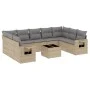 Garden sofa set with beige cushions 10 pieces synthetic rattan by , Garden sets - Ref: Foro24-3252946, Price: 663,01 €, Disco...