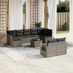 10-piece garden sofa set with gray synthetic rattan cushions by , Garden sets - Ref: Foro24-3252967, Price: 616,37 €, Discoun...