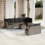 10-piece garden sofa set with gray synthetic rattan cushions by , Garden sets - Ref: Foro24-3252967, Price: 625,78 €, Discoun...