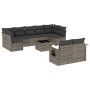10-teiliges Gartensofa-Set mit grauen synthetischen Rattankissen von , Gartensets - Ref: Foro24-3252967, Preis: 625,78 €, Rab...