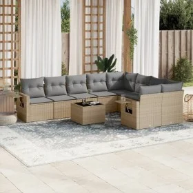 Gartensofa-Set mit beigen Kissen, 10-teilig, synthetisches Rattan von , Gartensets - Ref: Foro24-3252986, Preis: 663,01 €, Ra...