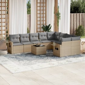 Juego de sofás jardín con cojines beige 10 pzas ratán sintético de , Conjuntos de jardín - Ref: Foro24-3252986, Precio: 675,8...