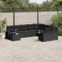 Gartensofa-Set 10-teilig mit schwarzen synthetischen Rattankissen von , Gartensets - Ref: Foro24-3252992, Preis: 668,28 €, Ra...