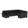 Set de sofás de jardín 10 pzas cojines ratán sintético negro de , Conjuntos de jardín - Ref: Foro24-3252992, Precio: 671,60 €...