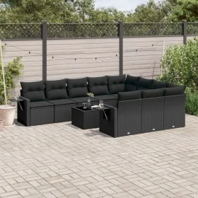 11-piece garden sofa set and black synthetic rattan cushions by , Garden sets - Ref: Foro24-3253032, Price: 694,38 €, Discoun...