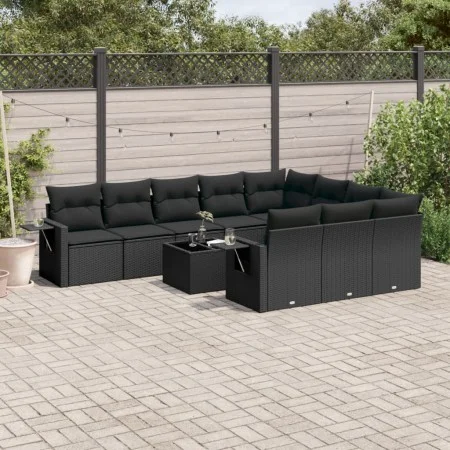 11-teiliges Gartensofa-Set und schwarze synthetische Rattankissen von , Gartensets - Ref: Foro24-3253032, Preis: 694,38 €, Ra...