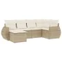 Garden sofa set with cushions 6 pieces beige synthetic rattan by , Modular outdoor sofas - Ref: Foro24-3221657, Price: 472,43...