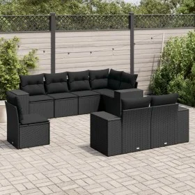 8-teiliges Gartensofa-Set und schwarze synthetische Rattankissen von , Gartensets - Ref: Foro24-3222834, Preis: 672,63 €, Rab...