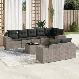 9-piece garden furniture set and gray synthetic rattan cushions by , Garden sets - Ref: Foro24-3222829, Price: 620,74 €, Disc...