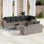 9-teiliges Gartenmöbel-Set und graue synthetische Rattankissen von , Gartensets - Ref: Foro24-3222829, Preis: 599,97 €, Rabat...