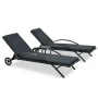 Anthracite gray synthetic rattan sun loungers with table by vidaXL, Loungers - Ref: Foro24-47747, Price: 357,51 €, Discount: %