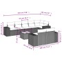 9-teiliges Gartenmöbel-Set und graue synthetische Rattankissen von , Gartensets - Ref: Foro24-3222829, Preis: 599,97 €, Rabat...