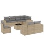 9-piece garden sofa set with beige synthetic rattan cushions by , Garden sets - Ref: Foro24-3222848, Price: 610,64 €, Discoun...