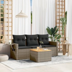 4-piece garden sofa set and gray synthetic rattan cushions by , Modular outdoor sofas - Ref: Foro24-3224436, Price: 243,86 €,...