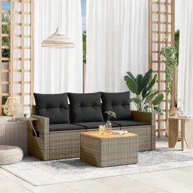 4-piece garden sofa set and gray synthetic rattan cushions by , Modular outdoor sofas - Ref: Foro24-3224436, Price: 240,21 €,...