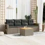 Garden sofa set with cushions 5 pieces gray synthetic rattan by , Modular outdoor sofas - Ref: Foro24-3224443, Price: 291,04 ...