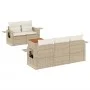 Garden sofa set with cushions 6 pieces beige synthetic rattan by , Modular outdoor sofas - Ref: Foro24-3224448, Price: 448,73...
