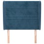 Cabecero con orejas de terciopelo azul oscuro 83x23x118/128 cm