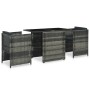 Set mesa y sillas jardín 3 pzas y cojines ratán sintético gris de vidaXL, Conjuntos de jardín - Ref: Foro24-47745, Precio: 22...
