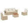 Garden sofa set with cushions 6 pieces beige synthetic rattan by , Modular outdoor sofas - Ref: Foro24-3224504, Price: 391,13...