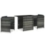 3-piece garden table and chairs set with gray synthetic rattan cushions by vidaXL, Garden sets - Ref: Foro24-47745, Price: 21...