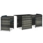 Set mesa y sillas jardín 3 pzas y cojines ratán sintético gris de vidaXL, Conjuntos de jardín - Ref: Foro24-47745, Precio: 22...