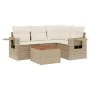 Garden sofa set with cushions 5 pieces beige synthetic rattan by , Modular outdoor sofas - Ref: Foro24-3224546, Price: 370,91...