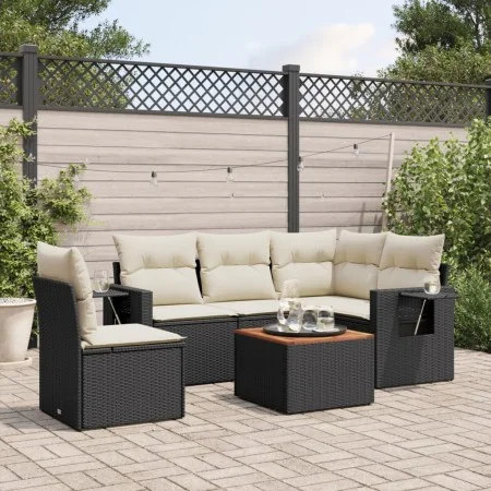 6-piece garden sofa set and black synthetic rattan cushions by , Modular outdoor sofas - Ref: Foro24-3224565, Price: 362,46 €...