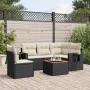 Set de sofás de jardín 6 piezas y cojines ratán sintético negro de , Sofás modulares de exterior - Ref: Foro24-3224565, Preci...