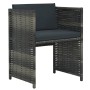 Set mesa y sillas jardín 3 pzas y cojines ratán sintético gris de vidaXL, Conjuntos de jardín - Ref: Foro24-47745, Precio: 22...