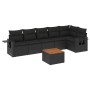 7-piece garden dining set and black synthetic rattan cushions by , Modular outdoor sofas - Ref: Foro24-3224571, Price: 439,11...