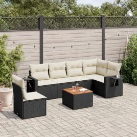 7-piece garden dining set and black synthetic rattan cushions by , Modular outdoor sofas - Ref: Foro24-3224586, Price: 414,27...