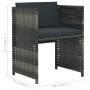 Set mesa y sillas jardín 3 pzas y cojines ratán sintético gris de vidaXL, Conjuntos de jardín - Ref: Foro24-47745, Precio: 22...