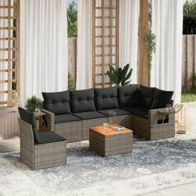 7-piece garden sofa set with gray PE rattan cushions by , Modular outdoor sofas - Ref: Foro24-3224590, Price: 416,11 €, Disco...